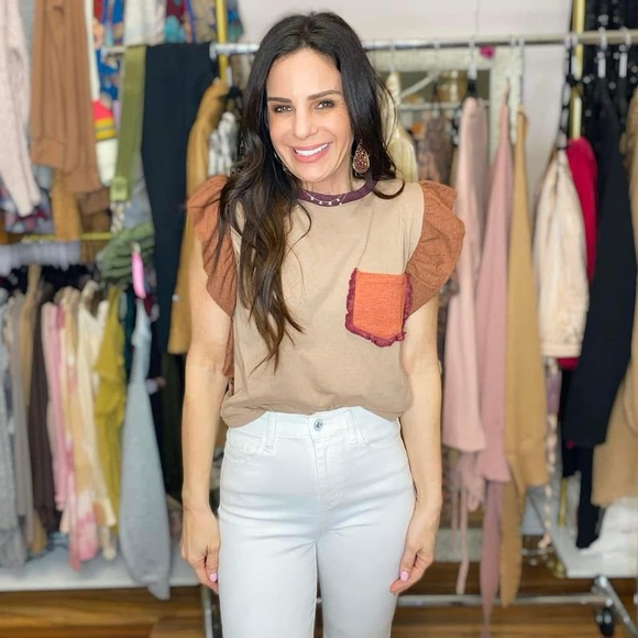 Brown Ruffle Top - Picture 2 of 3